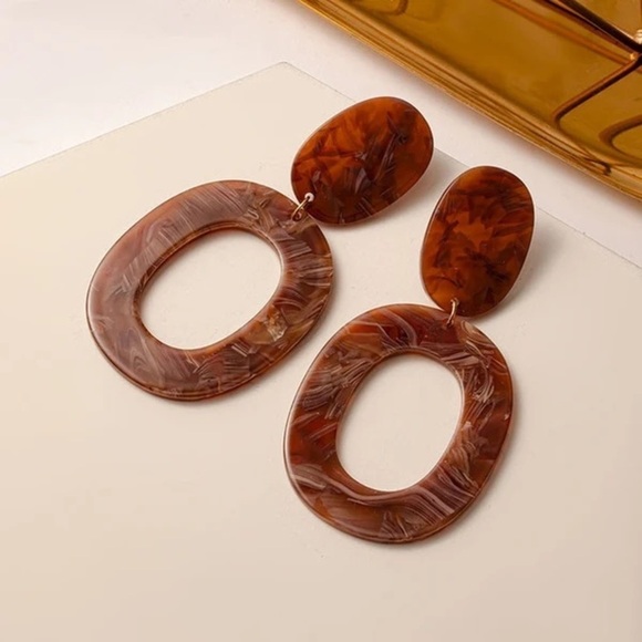 Statement Geometric Dangle Drop Earrings - Picture 1 of 1